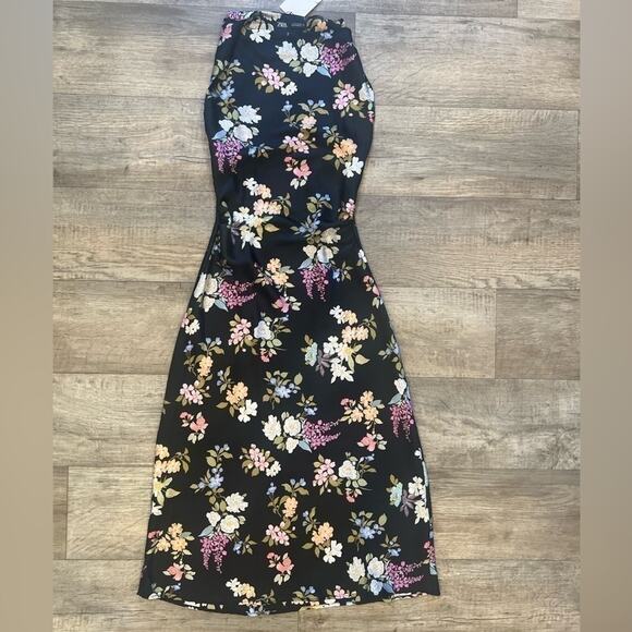 ZARA Satin Effect Midi Dress NWT - Picture 15 of 16